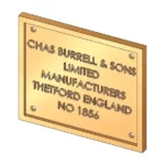 BU21106- Steam Chest Cover Nameplate x 1